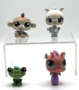 LPS Little Pet Shop Lot Of 4 Seahorse Pig Frog Monkey - Picture 1 of 4