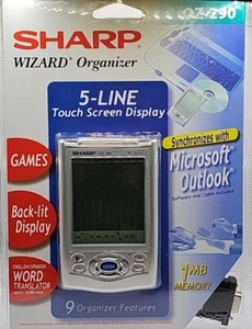 Sharp Wizard Organizer OZ-290 neuf dans son emballage écran tactile 5 lignes 1 Mo de mémoire - Photo 1 sur 3