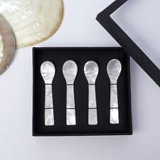 Caviar Spoons Mother of Pearl Set Of 4 '' x 4 Pcs. with Black Box Top Quality