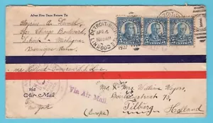 USA airmail cover 1927 Detroit to Tilburg, Netherlands - Picture 1 of 2