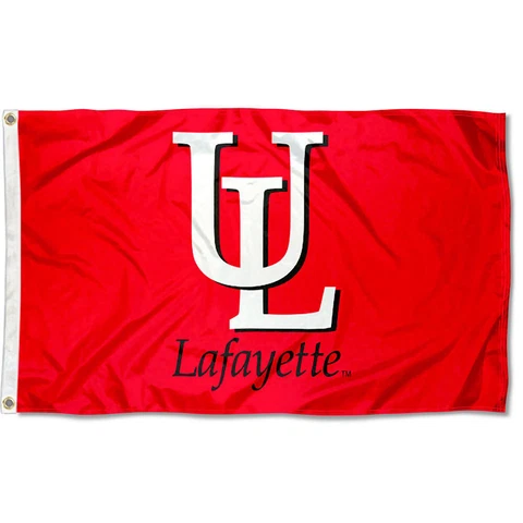 Louisiana Lafayette Ragin Cajuns Red UL Logo Flag Large 3x5 Cover