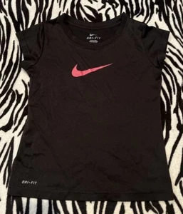 Nike Dri Fit Girls Boys shirt Black Size 6X Very Good Preowned - Picture 1 of 3