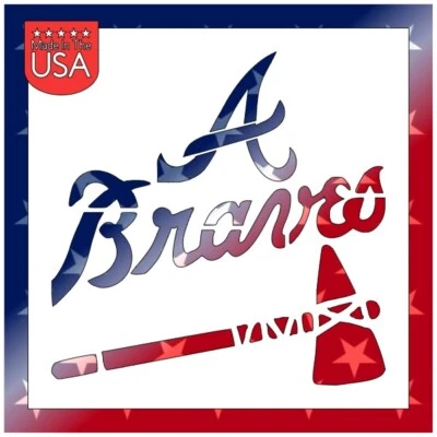 Plantilla de plástico transparente 8"x8" - Baseball Atlanta Braves (MCA78) (más color)***** Foto 1 de 4