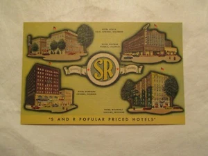 S und R beliebte preiswerte Hotels Colorado Illinois Michigan Postkarte - Bild 1 von 2