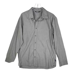 Camisa tejida The North Face gris manga larga con botones calce clásico talla grande - Imagen 1 de 5