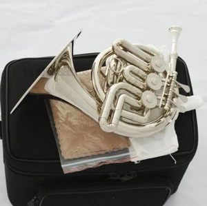 NEW Model Piccolo MiNi French Horn silver nickel Finish With Case - Picture 1 of 4