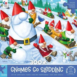Ceaco jigsaw puzzle; Gnomes Go Sledding by Tim Bowers; 300 pcs; 2278-10 - Picture 1 of 2