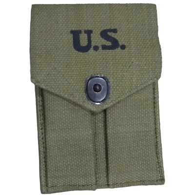 M1943 Double Ammo Colt .45 Pouch Canvas OD Green - Image 1 of 4