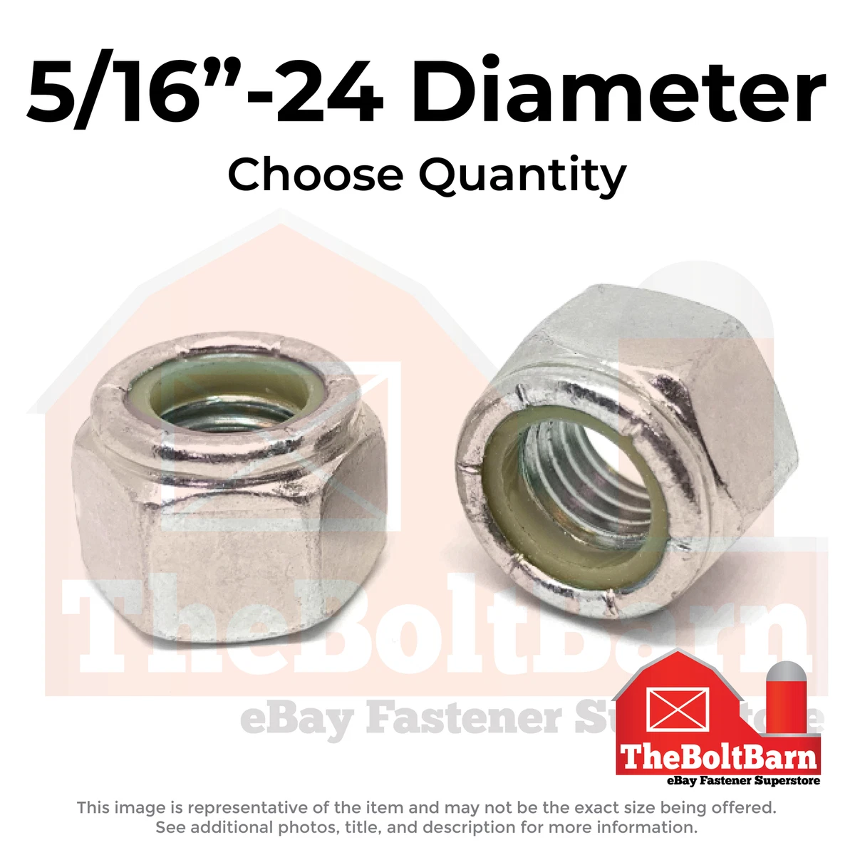 50-Pack 5/16-24 Thin Jam Nuts With Nylon Insert (Lock Nuts) - Zinc Plated Steel