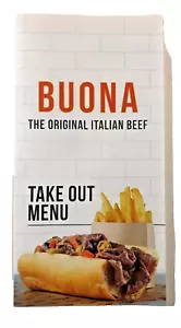 Buona The Original Italian Beef Restaurant souvenir 6 panel menu FREE shipping - Picture 1 of 4