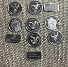 (5) MIXED BULLION SILVER BARS ROUNDS .999 VARIOUS DESIGNS FROM LARGE COLLECTION