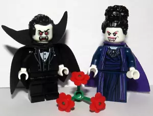 Lego Vampire Bride & Dracula Minifigure Halloween Monster Wedding Flowers - Picture 1 of 4