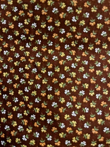 VTG Cranston Ditzy CALICO Brown Orange White &Yellow Florals Cottagecore BTFQ - Picture 1 of 5