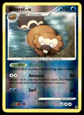 2008 Diamond & Pearl - Stormfront Reverse Holo Bibarel #32 - Image 1 of 2