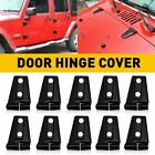 10* Door Hinge Cover for 2007-2018 Jeep Wrangler JK Black Replace Kit Decor Trim