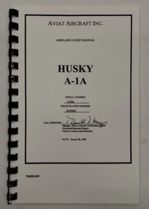 Aviat Aircraft Inc. Husky A-1A Airplane Flight Manual Jan. 28, 1998-Reproduction - Picture 1 of 24