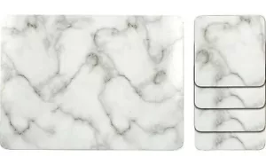 Marble Effect Placemat And Coaster Set Of 8 Table Mats Dining Coasters Tableware - Picture 1 of 2