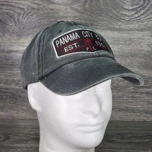 Panama City Beach Florida Strapback Hat Cap Grey Extended Bill DK Embroidered - Picture 1 of 10