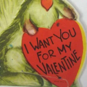 Aw Nuts Squirrel Valentine Greeting Card 1949 Used Die Cut - Picture 1 of 5