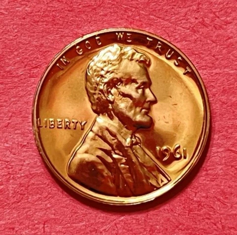 1961 Lincoln Memorial Penny RED GEM DEEP CAMEO PROOF Cover