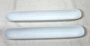 Kook 2 weiße Keramik Olive Servierboote 12"L - Bild 1 von 5