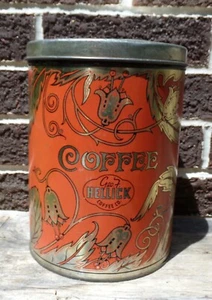 Vintage GEO. F. HELLICK COMPANY Coffee Advertising Tin Canister - Picture 1 of 13