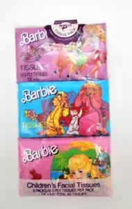 Tessuti viso bambini Barbie 1988 ** ancora sigillati in confezione ** confezione da 6 * nuovi di zecca - Foto 1 di 2