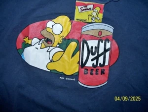 The Simpsons Vintage Homer with Duff Beer Tee Shirt Size XL 2000 - Picture 1 of 2