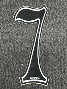 HTF NOS Black White ZERONINE STADIUM Number 7 Old School BMX Plate Decal Sticker - Picture 1 of 2
