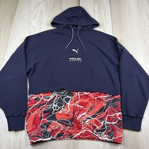 Red Bull Racing Hoodie Sweatshirt Formula 1 Puma All Over Print Night Mens Small - Picture 1 of 13