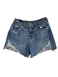 Pantalones Cortos American Eagle Highest Rise Mamá Para Mujer 4 Vaqueros Envejecidos Boho Azul - Imagen 1 de 7