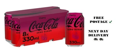 Coca-Cola Zero Sugar Cherry 8 x 330 ml - Image 1 of 4