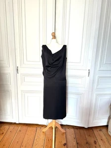 Vestido drapeado Alexander McQueen 2007 negro seda talla IT 44 - se adapta a la S a la M - Imagen 1 de 6
