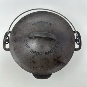 Vintage Wagner Ware Sidney O Drip Drop Baster Lid Round Roaster Dutch Oven 6A - Picture 1 of 19