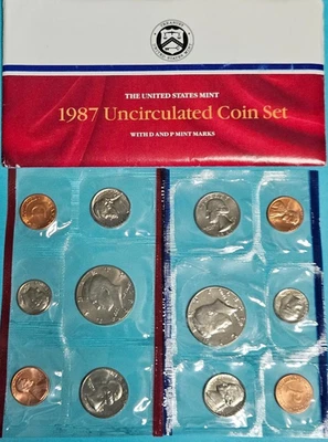 1987 Uncirculated Coin Set The United States Mint -"D & P Mint Marks" OGP - Image 1 of 4