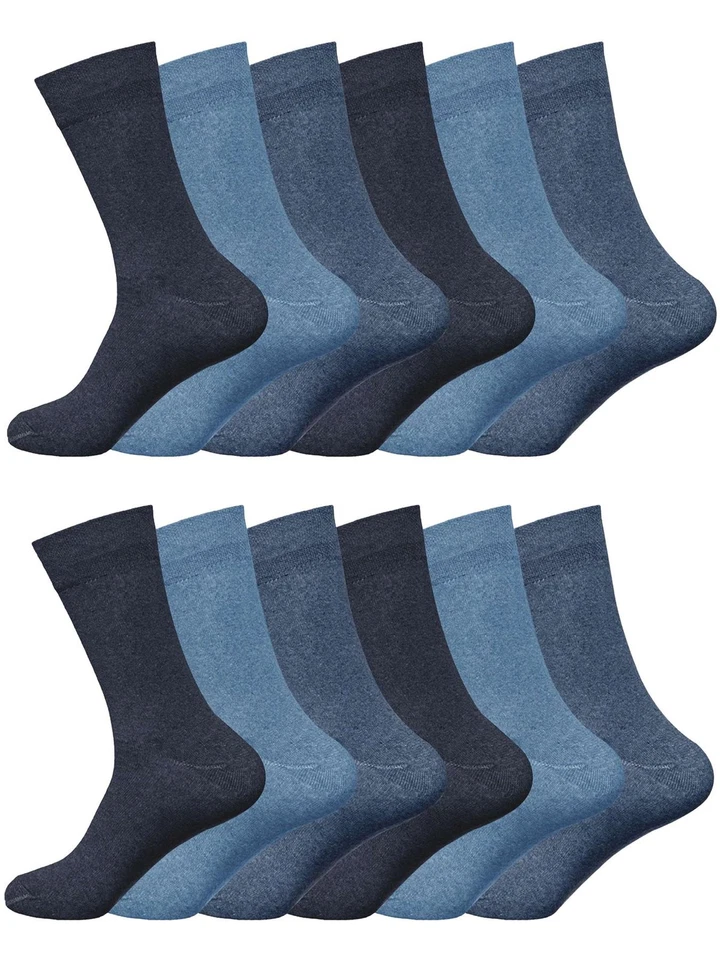 Calcetines Hombre de Algodón Informal Trabajo SPORTS Acanalados 6 12 Pares Talla - Imagen 1 de 1