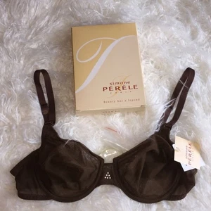 Reggiseno a rete Simone Perele Paris marrone chiaro di sole 32B nuovo con etichetta - Foto 1 di 5