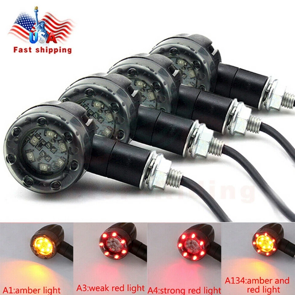 4PCS Motorcycle LED Turn Signal Brake Running Tail Light For BMW S1000R G310GS - Image 1 of 4