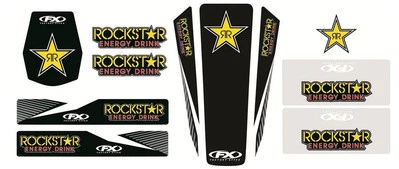 Dekorsatz Rockstar universal Aufkleber Sticker passt an Kawasaki sw-gelb - Bild 1 von 4