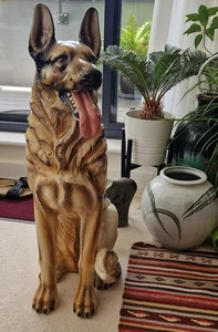 Life-size Ceramic Alsatian/German Shepherd, Mid-Century, Made in Italy - Picture 1 of 13