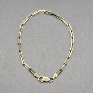 LIRM Sterling Silver 925 Vermeil 2.5mm Paperclip Chain Bracelet 7" Made In Italy - Picture 1 of 7