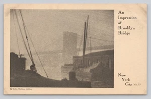 Impression von Brooklyn Bridge New York City Bildkarte Co. Gillies Postkarte - Bild 1 von 2