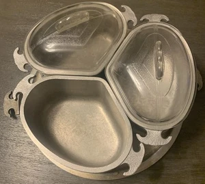 Vintage Guardian Service Ware Aluminum Triangle Pot with Glass Lid 6 Piece Set - Picture 1 of 11