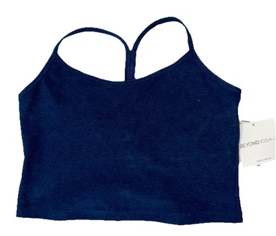 NUEVO CON ETIQUETAS🌟BEYOND YOGA🌟CLARGE🌟SPACEDYE🌟SLIM RACEBACK TANQUE RECORTADO🌟NACTURNAL NAVY Foto 1 de 4