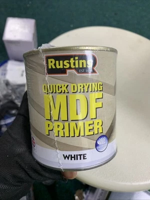 Rustins Quick Drying MDF Primer White MDWH500 - 500ml **TIN DEFORMED** - Image 1 of 4