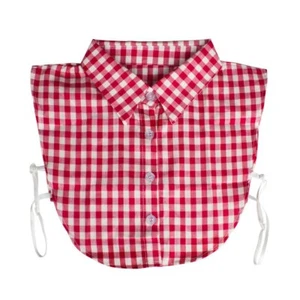 Women's Stylish Detachable Half Shirt Blouse False Collar Plaid Shirt Collar ... - Picture 1 of 7