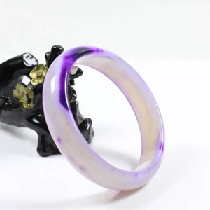 Armreif 68 mm zertifiziert natürlicher Achat Chalzedon Lavendel lila Jade j7268 - Bild 1 von 12