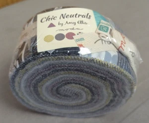 Chic Neutrals by Amy Ellis for Moda - Jelly Roll - 40 pieces - Picture 1 of 2