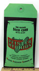 Vintage Watson Seed Farms Tag Macomb Illinois Genuine Pfister Hybrids Corn Seed