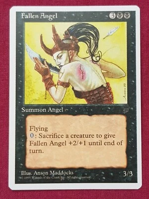 Magic The Gathering CHRONICLES FALLEN ANGEL black card MTG - Image 1 of 2